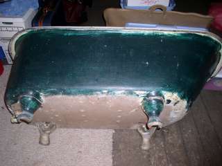 Vintage Footed Cast Iron & Ceramic Bath Tub  