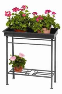 New Wrought Iron Square on Squares Plant Stand Graphite  