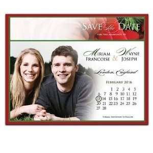  160 Save the Date Cards   Red Rose Garden Frost