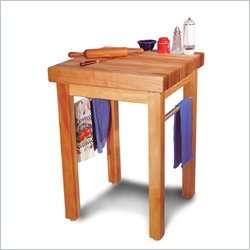   Craftsmen French Country Butcher Block Work Table Natural Kitchen Cart