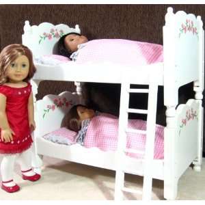   DOLL BUNK / DOUBLE BED WITH PREMIUM BEDDING FOR AMERICAN GIRL ETC