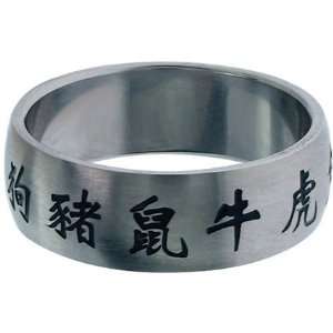   Inox Jewelry Womens Chinese Zodiac Symbols 316L Stainless Steel Ring
