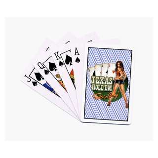  Texas Holdem Pin up Girl Playing Cards
