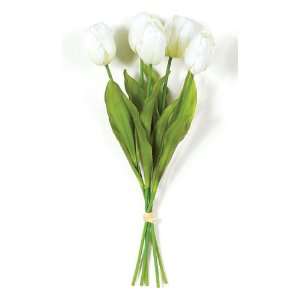   Artificial Off White Tulip Silk Flower Bouquets 18.5