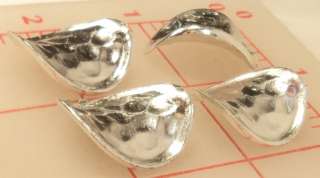 vintage large wavy oval plastic pendants silver color 28 x 22mm 