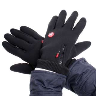  Simulated Leather Waterproof Windproof Warm Outdoor Gloves L  