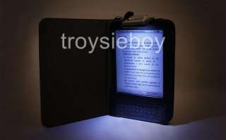 Kindle PU Leather cover case with BUILT IN light for  Kindle 3 