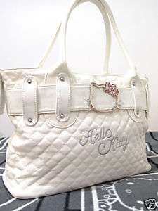 Hello Kitty white leather like tote bag handbag purse  