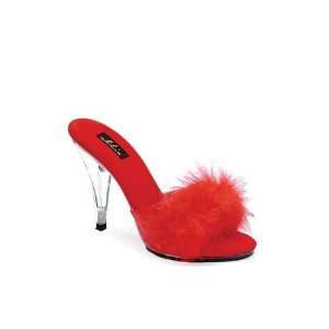 Ellie shoes, sasha 4 marabou pump red eight