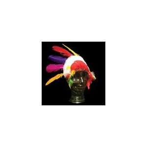  Large Indian Headdress Costume with Colorful Feathers 