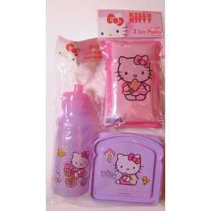  Hello Kitty Sport Bottle, Sandwich Container and Ice Packs 