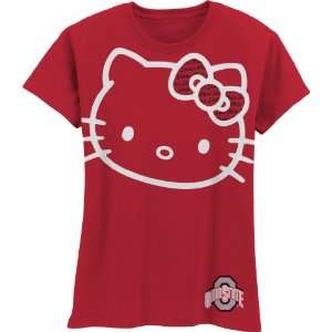   Buckeyes Hello Kitty Inverse Girls Crew Tee Shirt