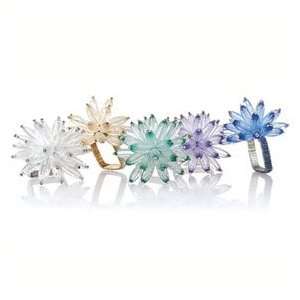  Kim Seybert Set of Four Napkin Rings   Cobalt/Crystal 