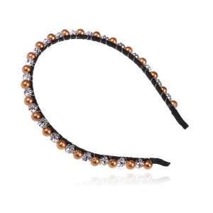   Faux Pearl Bead Crystal Rhinestone Jewel Fashion Headband Jewelry
