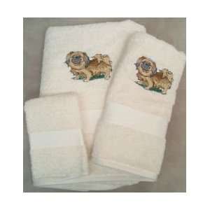  Pekingese Dog Embroidered Bath Towels 