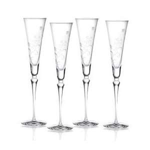  Mikasa Cocoa Blossom Champagne Flute Glasses, Set of 4 