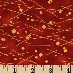  44 Wide Nara Gardens Abstract Crimson Fabric By The Yard 
