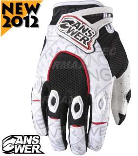 ANSWER Racing Alpha Air New 2012 Motocross ATV Gloves White/Red XL 