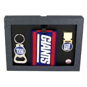   Giants   NFL Bottle Opener Key Ring, Luggage Tag, Money Clip Gift Set
