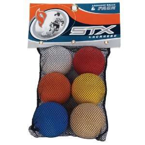  STX Six Pack of Assorted Color Lacrosse Balls