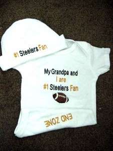Pittsburgh Steelers Baby Infant Newborn Onesie Hat Set  