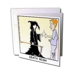   Cartoons   Death Wish   Greeting Cards 6 Greeting Cards with envelopes