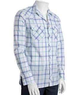 Paul Smith PS green and purple plaid western shirt   