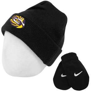  Nike LSU Tigers Toddler Black Beanie and Mittens Set 
