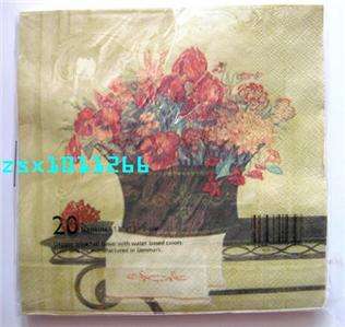 20 paper napkin Serviettes party favor vase 2 3ply 33cm*33cm high 