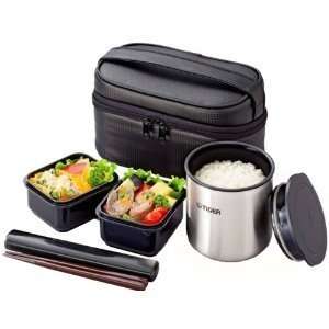  Japanese Lunch Box Set Tiger Lunch Thermos Black Brand 