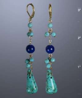 Rachel Reinhardt turquoise and dyed jade beaded Fiesta drop earrings 