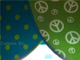 Custom Childs Chartreuse Lime Green Caribbean Blue Valance