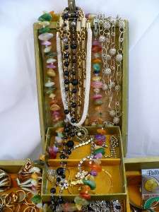   Vintage Jewelry in Box 100s of Rings Earrings Bracelets Necklaces LBS