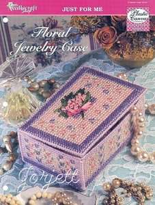 Floral Jewelry Case, lidded box plastic canvas pattern  