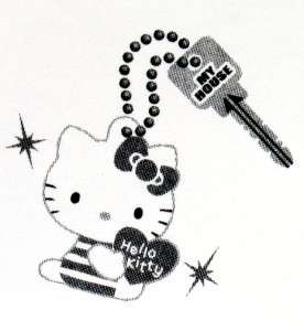 Hello Kitty Reflective Name Tag Key Chain Sanrio H37c  
