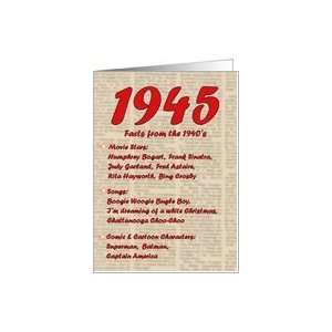  1945 FUN FACTS   BIRTHDAY newspaper print nostaligia year 