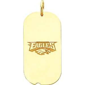  14K Gold NFL Philadelphia Eagles Logo Dog Tag Charm 