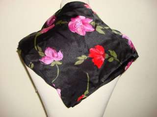 ELAINE GOLD BLACK SCARF HEAD WRAP PINK RED FLOWER NEW  