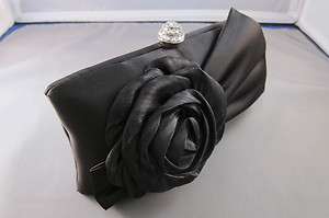   Rose Bow Box Case Evening Clutch Prom Rhinestone Snap Purse Bag *NEW