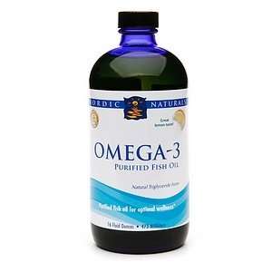  Nordic Naturals Omega 3 Purified Fish Oil, Lemon, 16 oz 