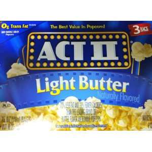 Act II Light Butter Microwave Popcorn 4 Boxes of 3 (12 Bags Total 