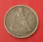 1875 Seated Liberty Dime 10C 10 Cents Genuine US Type Coin  
