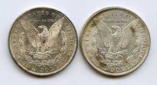 1885 O & 1887 MORGAN $1 One Dollar SILVER Coins   Better Grade 