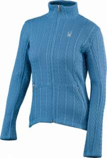 Spyder Womens Full Zip Cable Knit Sweater 2012, Blue Abyss, S