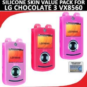  Silicone Skin 3 pc. Value Pack for your LG Chocolate 3 VX8560 (Red 