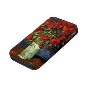  Van Gogh Vase with Red Poppies Iphone 4 Tough Cover Cell 