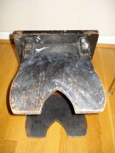 Primitive Vintage Black Wooden Step Stool Bench Table Riser Barn 