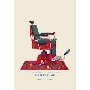  Hydraulic Barbers Chair #94   12x18 Framed Print in Black 