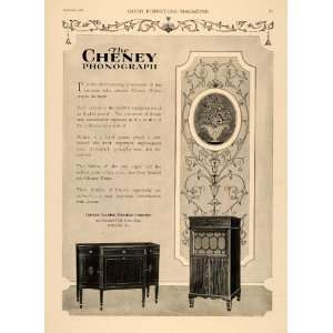  1919 Ad Cheney Talking Machine Phonograph Cabinets IL 
