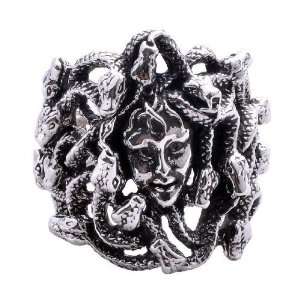 Greek God Medusa Ring Snake Headed Witch .925 Silver Jewelry Size 11